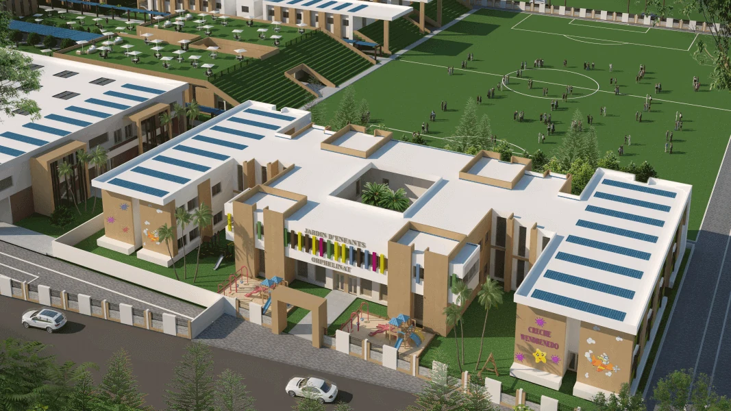 Complexe scolaire Wendbenedo — vue architecturale, SANA Architects