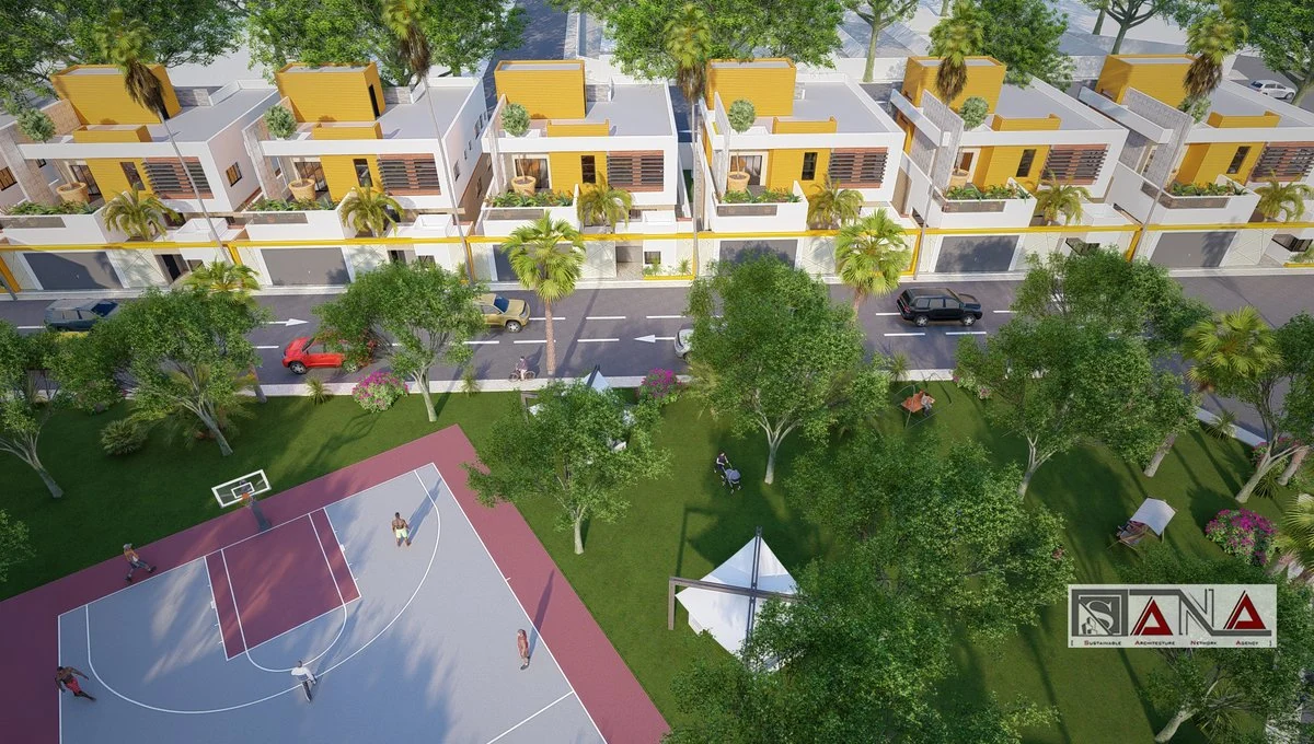 Cité résidentielle — vue architecturale, SANA Architects